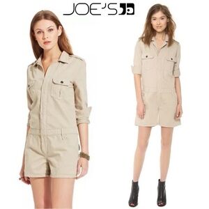$198‼️Joe’s Jeans Denim Khaki Long Sleeves Collared Romper Military Cargo Safari